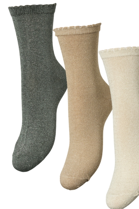Pieces pcsebby glitter long 3-pack socks n